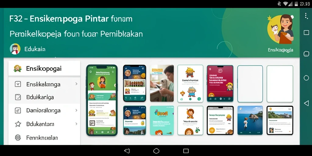 Antarmuka F32 yang menarik dan informatif sebagai ensiklopedia.