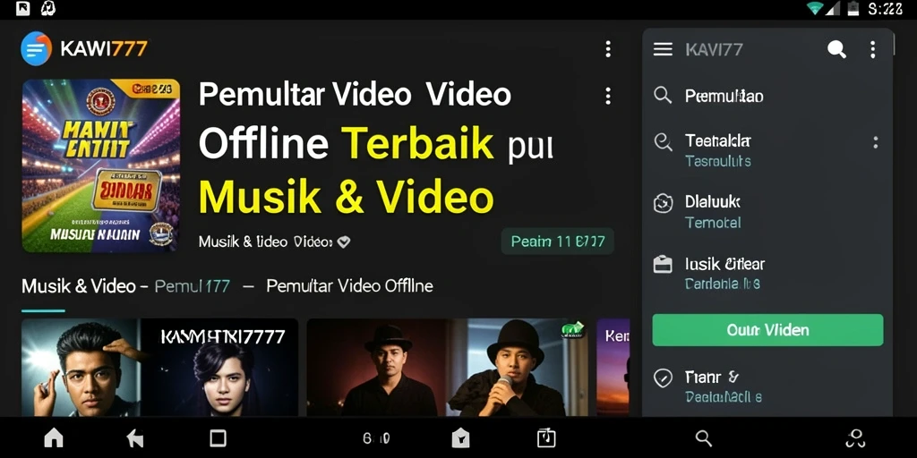 Antarmuka KAWI777 yang sederhana dan mudah digunakan untuk Pemutar Video Offline.