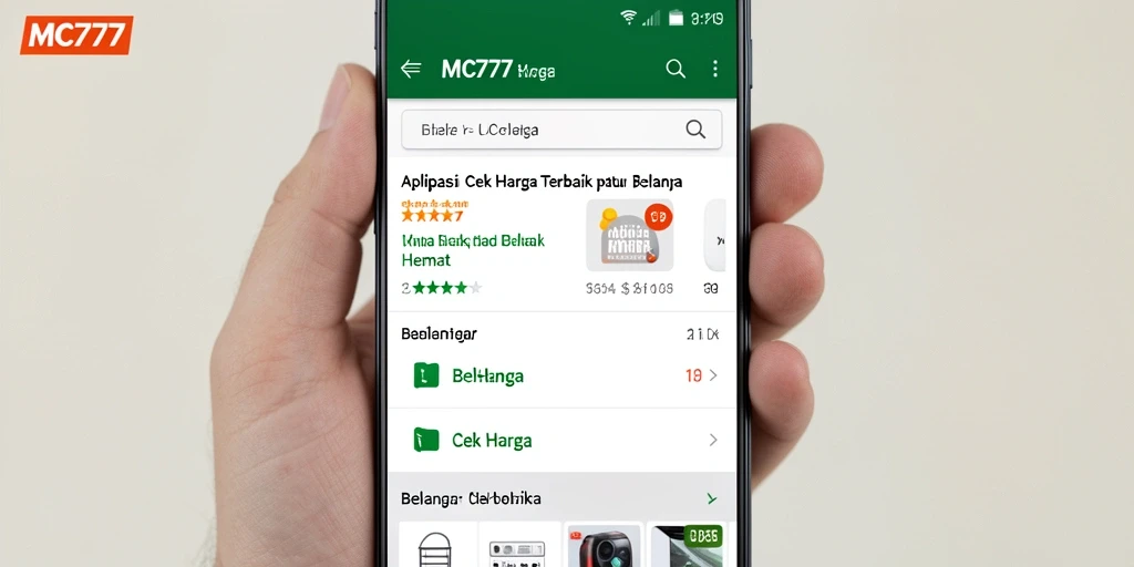 Antarmuka MC777 yang sederhana dan fungsional untuk cek harga.