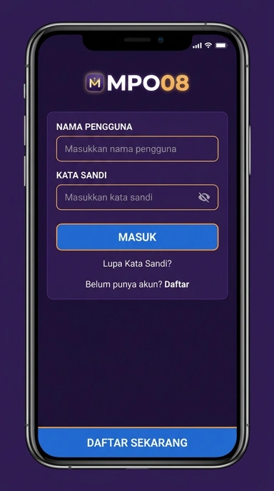Tampilan halaman login mpo08